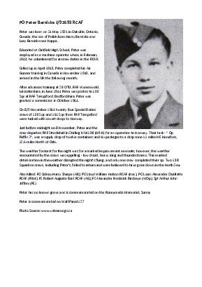 A preview of a PDF biography for Barnicke, Peter